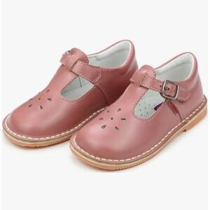 L’Amour Girls’ Joy Pink Leather Mary Janes (size 4)